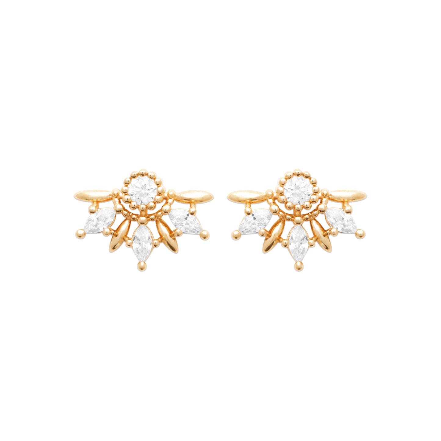 Netzohrringe 18 Karat Gold-Finish