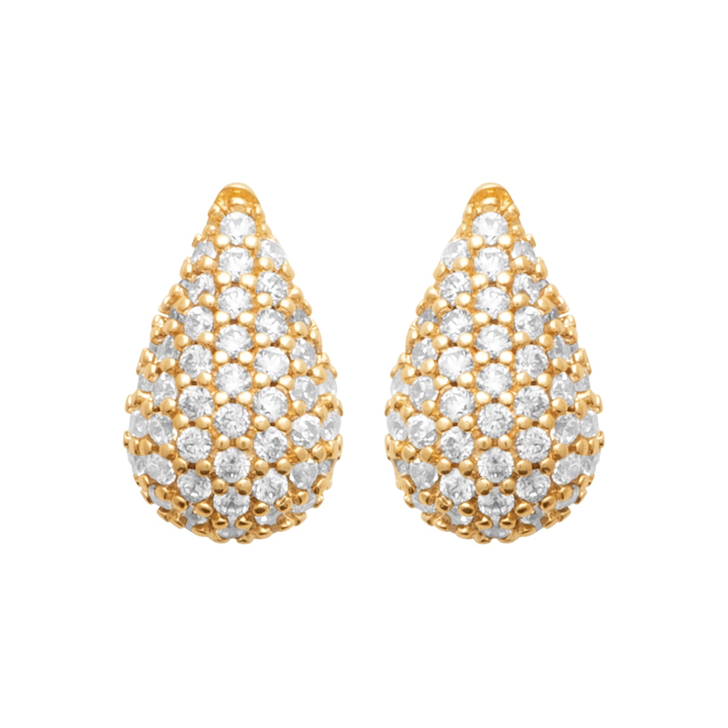 Funkelnder Tropfenohrring, 18 Karat Gold-Finish