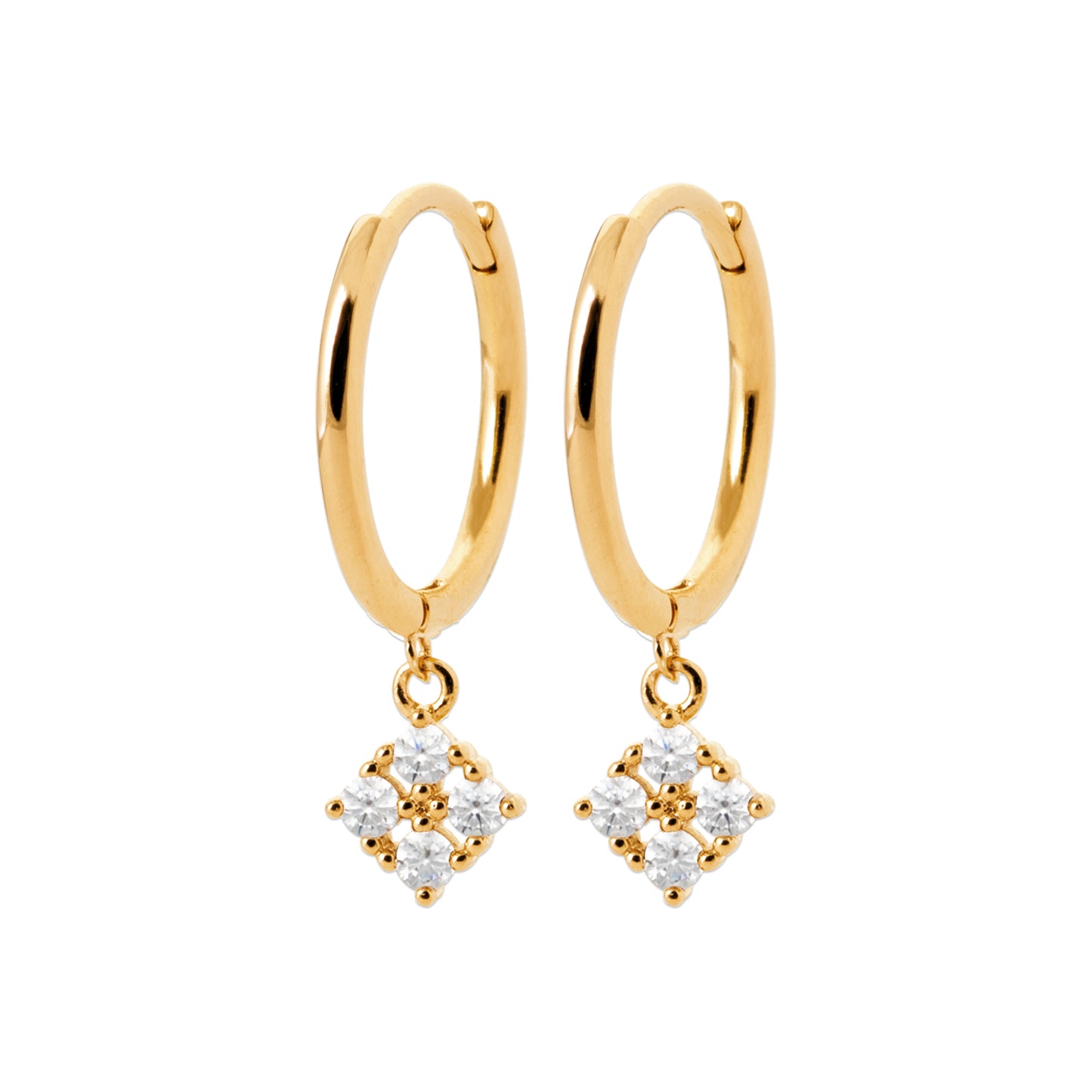 Goldene Sternohrringe, 18 Karat Gold-Finish
