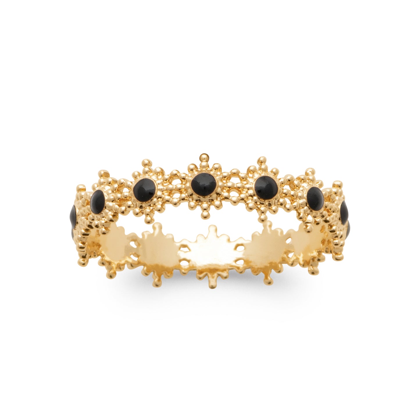 Black Sun Ring 18k Gold finish