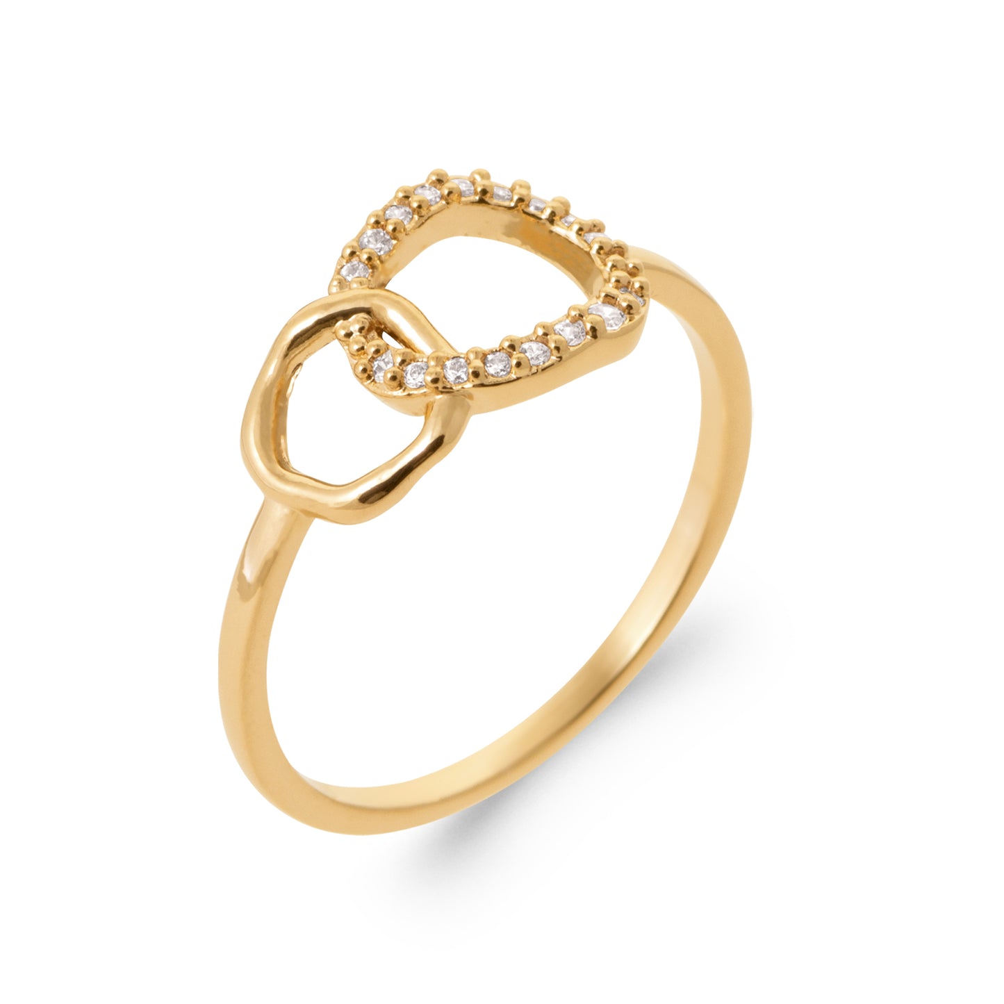 Interlocking Ring 18K Gold Finish