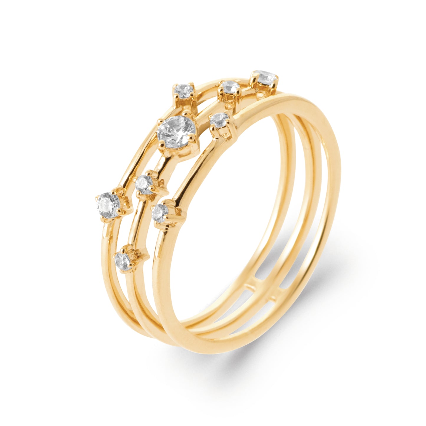 Funkelnder Ring, 18 Karat Gold-Finish