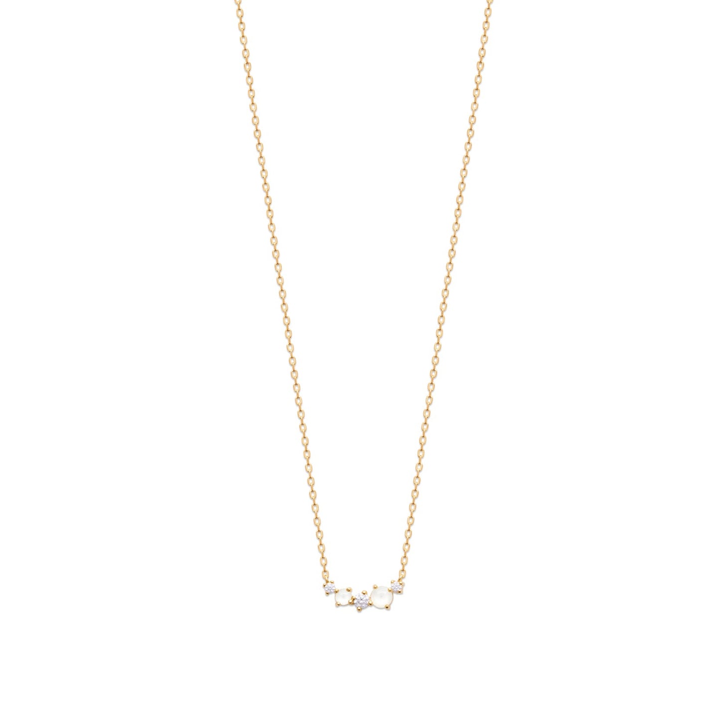 White and Bright Necklace 18k Gold finish
