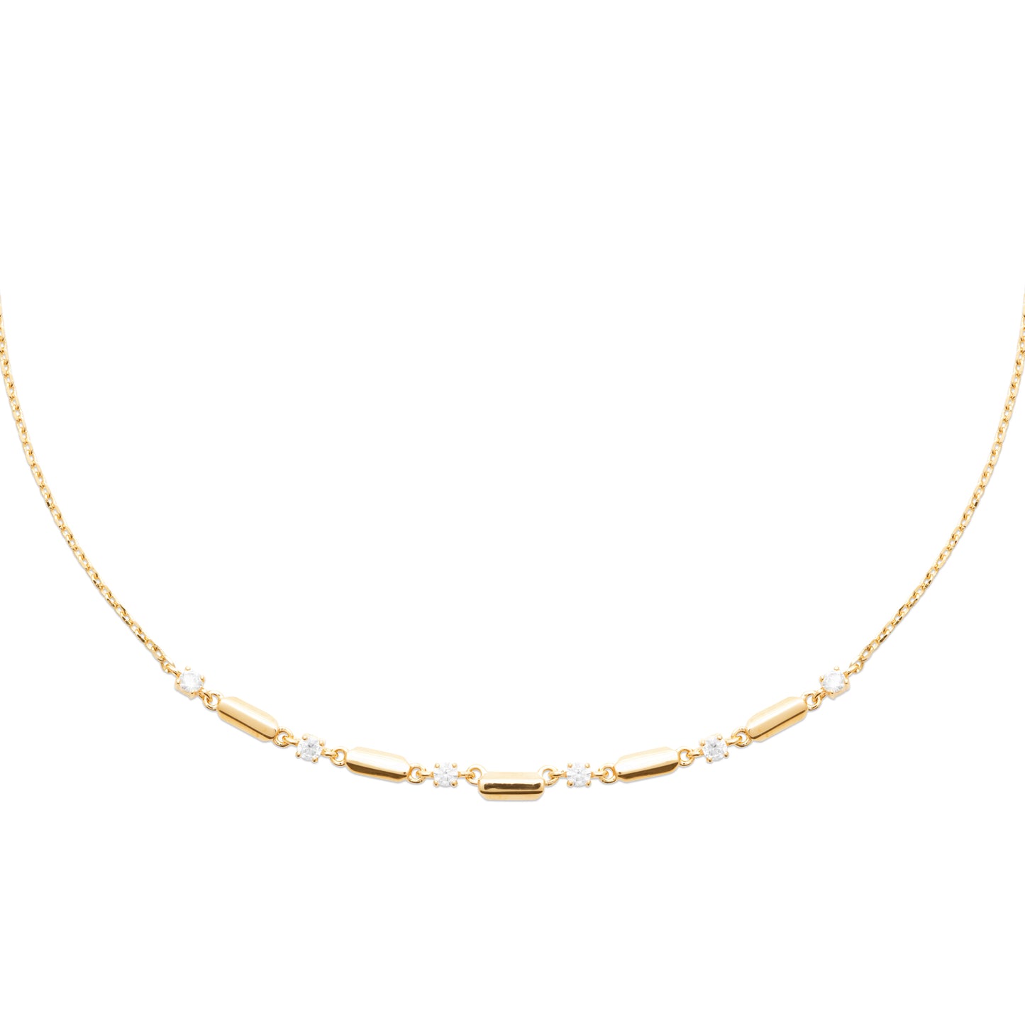 Necklace with small stones 18k Gold finish