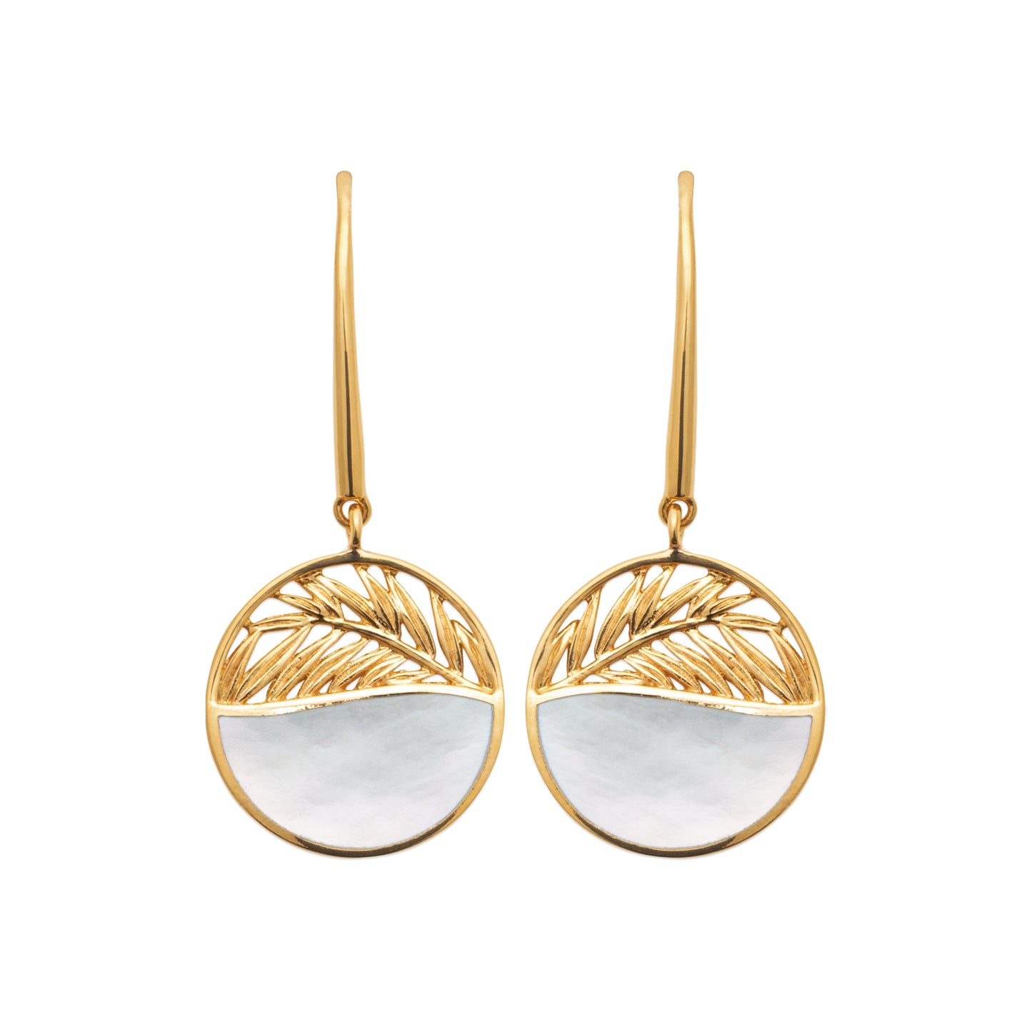Pearly Leaves 18 Karat Gold-Finish mit Perlmutt
