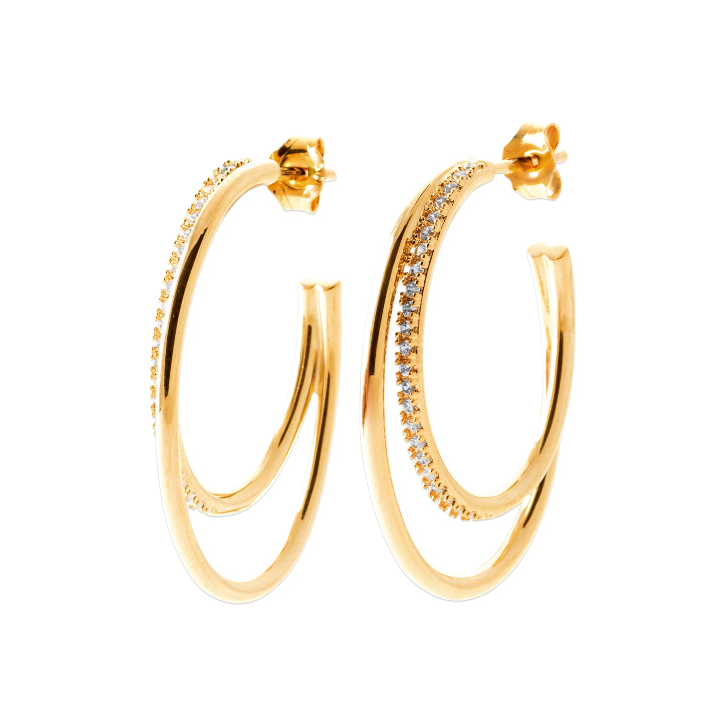 Radiant Duo Hoops 18k Gold finish