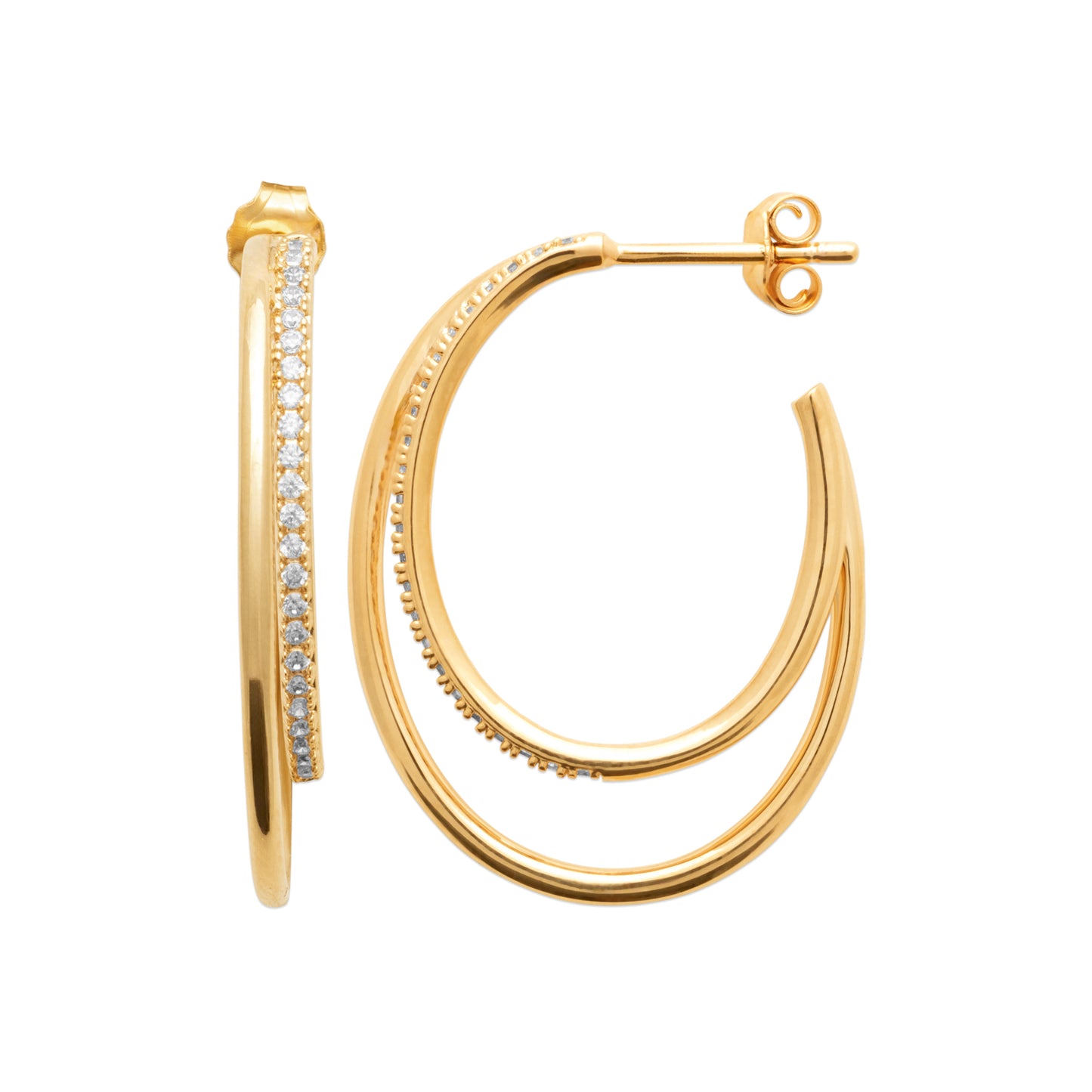 Radiant Duo Hoops 18k Gold finish