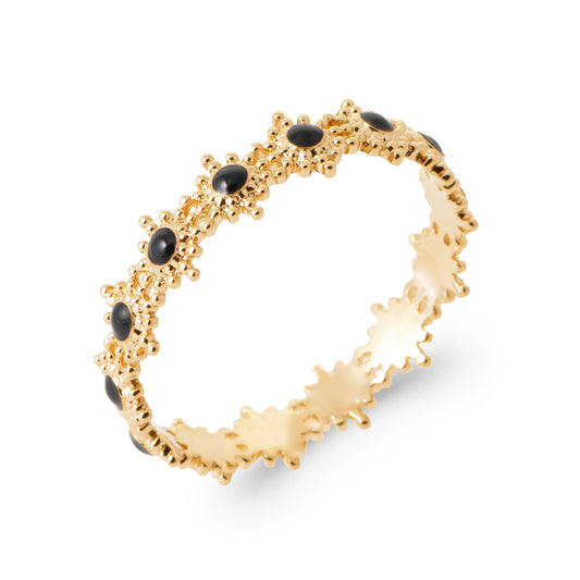 Black Sun Ring 18k Gold finish