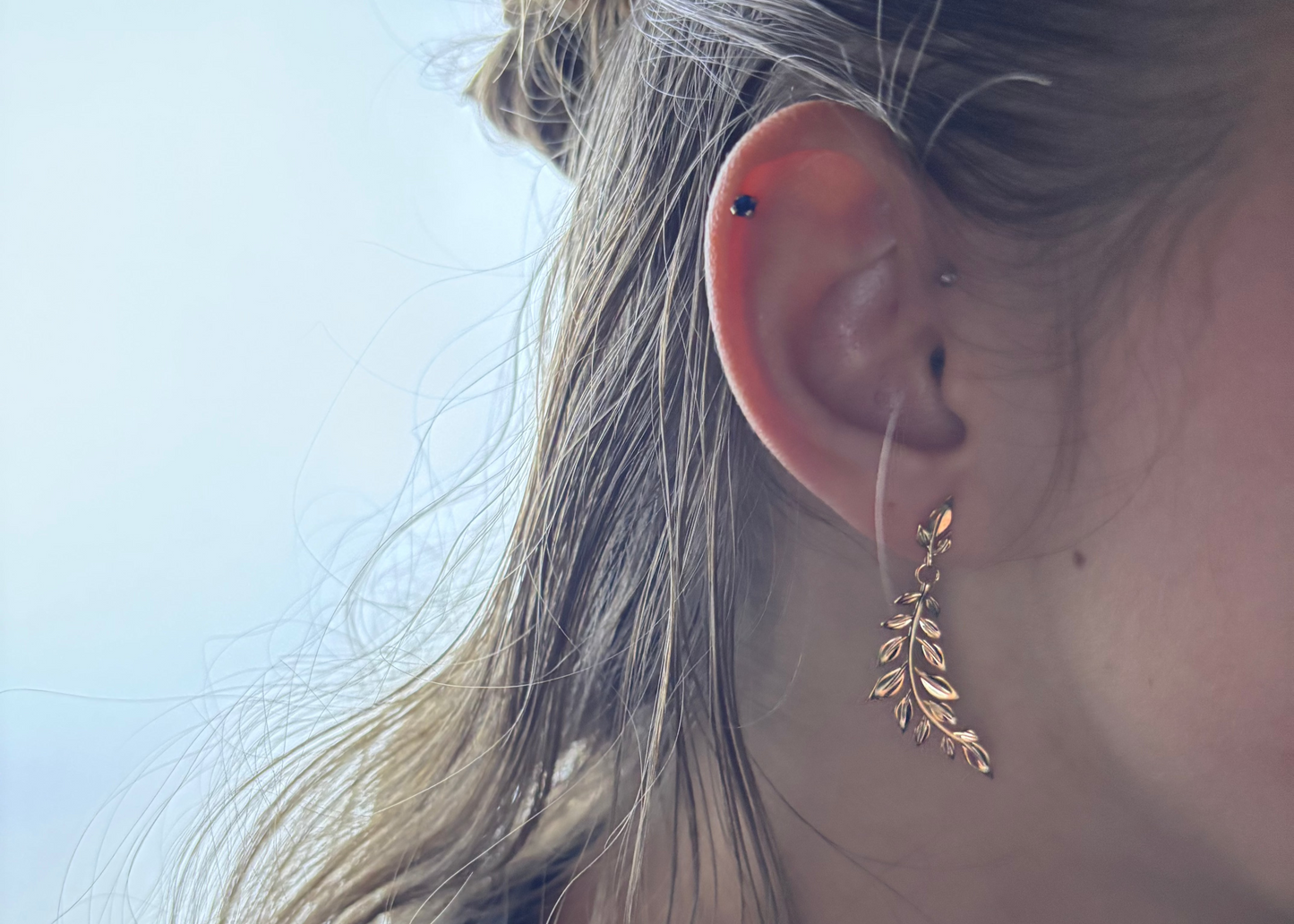Leaf Earrings 18k Gold finish